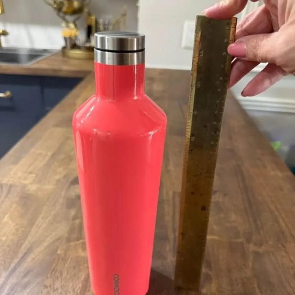 Corkcicle Coral Pink Stainless Steel Insulated Canteen Water Bottle 25 oz